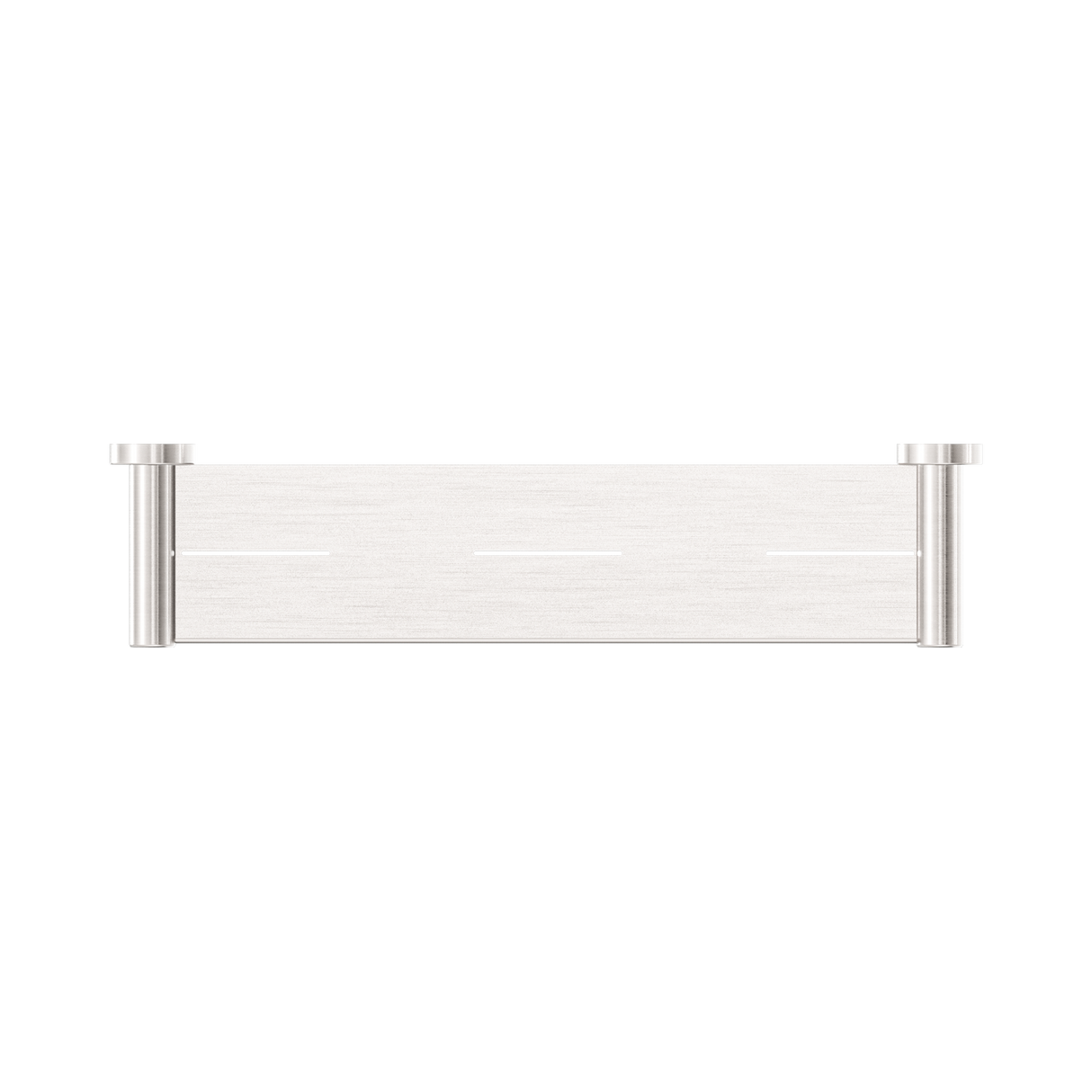 An image of Nero Tapware Mecca Metal Shower Shelf Brushed Nickel