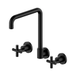 An image of Nero Tapware X Plus Wall Kitchen Set Swivel Spout Matte Black