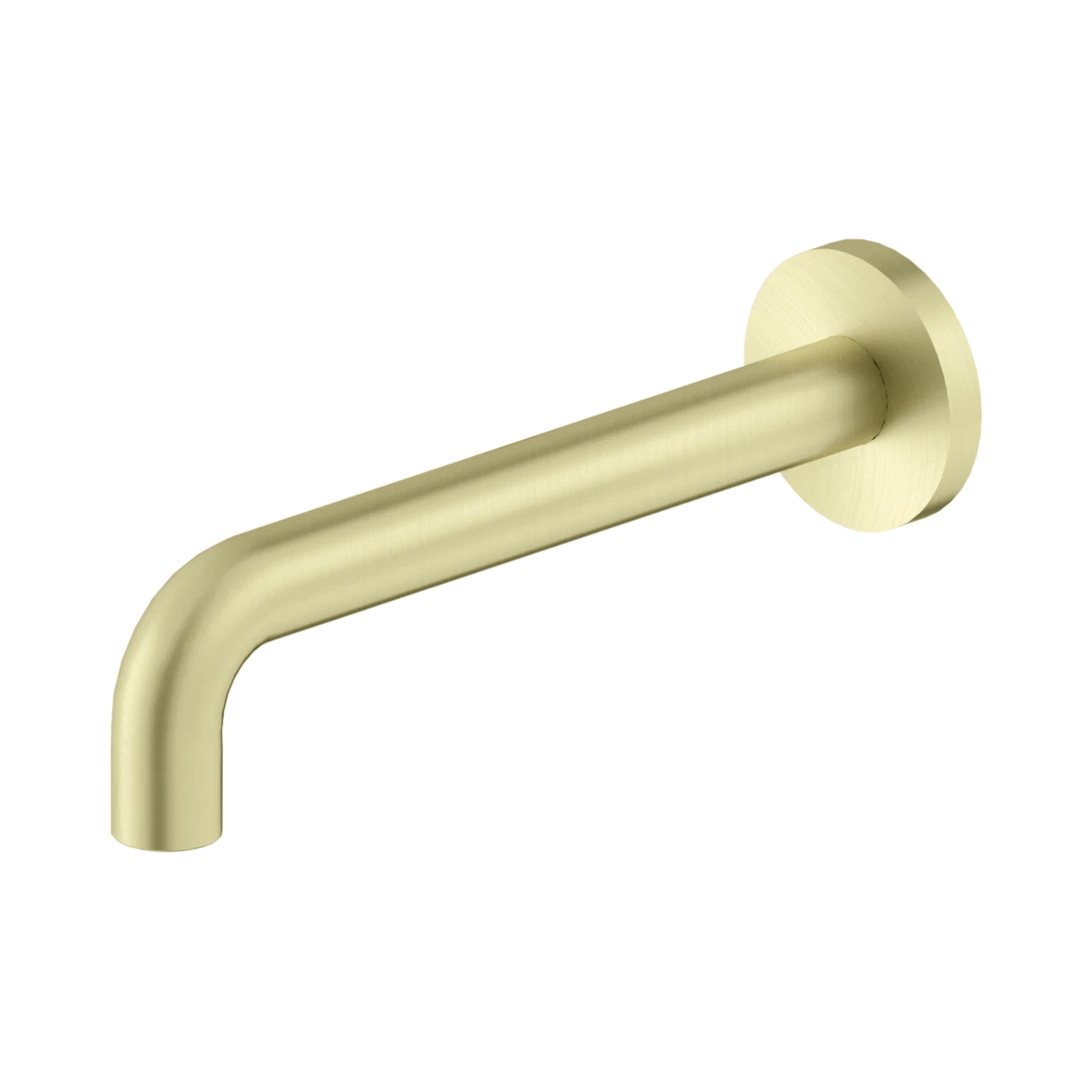 An image of Nero Tapware X Plus Wall Basin Set Spout Only 215mm Brushed Gold