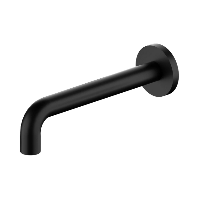 An image of Nero Tapware X Plus Wall Basin Set Spout Only 215mm Matte Black