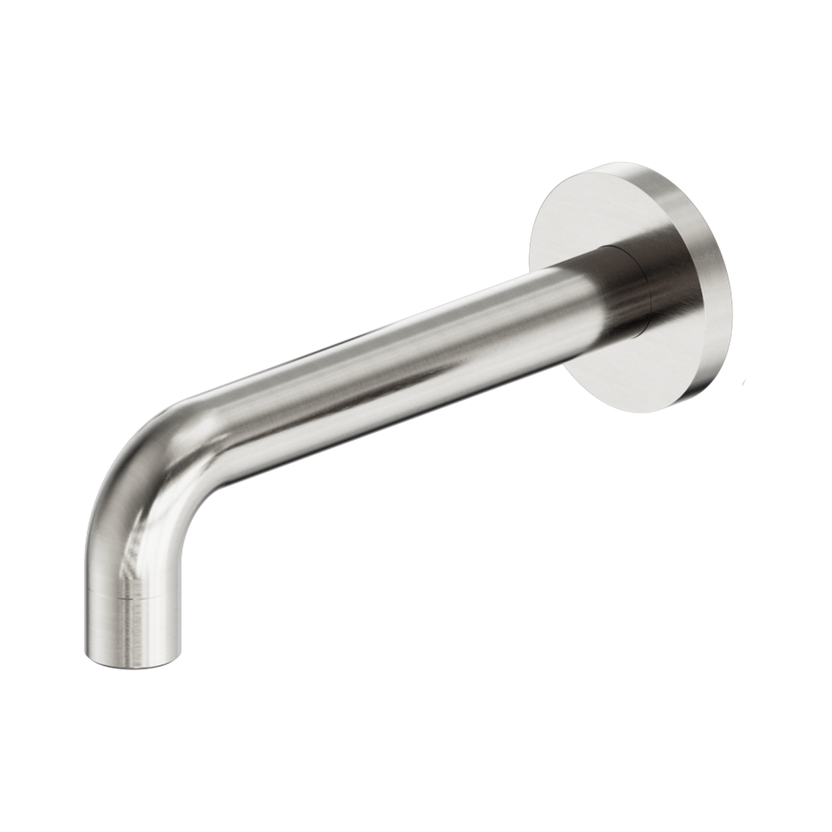 An image of Nero Tapware X Plus Wall Basin Set Spout Only 180mm Brushed Nickel