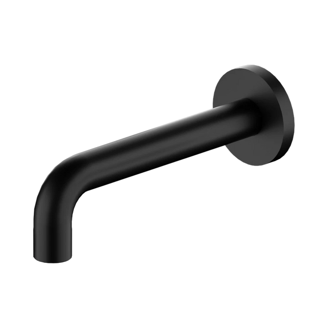 An image of Nero Tapware X Plus Wall Basin Set Spout Only 180mm Matte Black