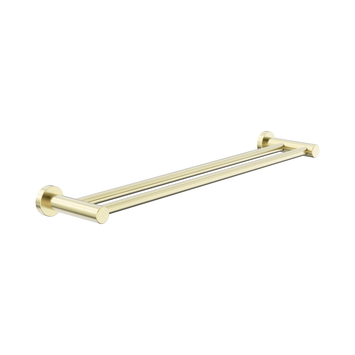 An image of Nero Tapware Dolce II Double Towel Rail 600mm Brushed Gold