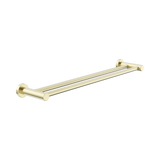 An image of Nero Tapware Dolce II Double Towel Rail 600mm Brushed Gold