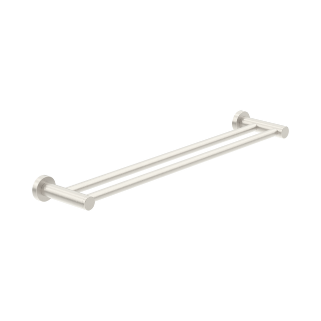 An image of Nero Tapware Classic Double Towel Rail 600mm Brushed Nickel