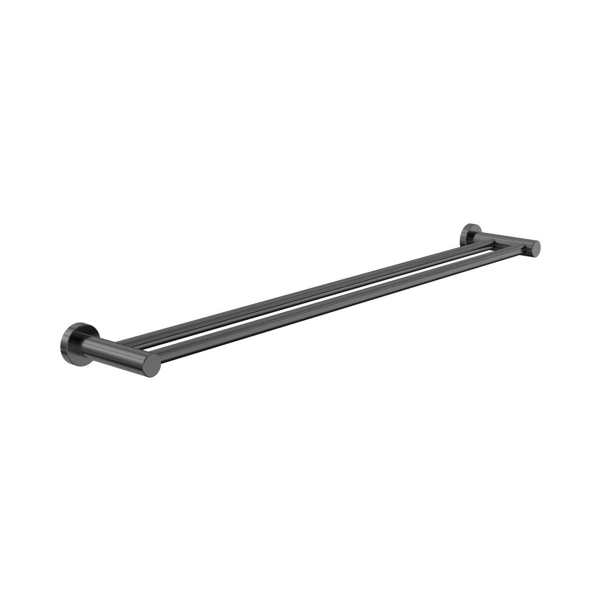 An image of Nero Tapware Dolce II Double Towel Rail 800mm Gun Metal