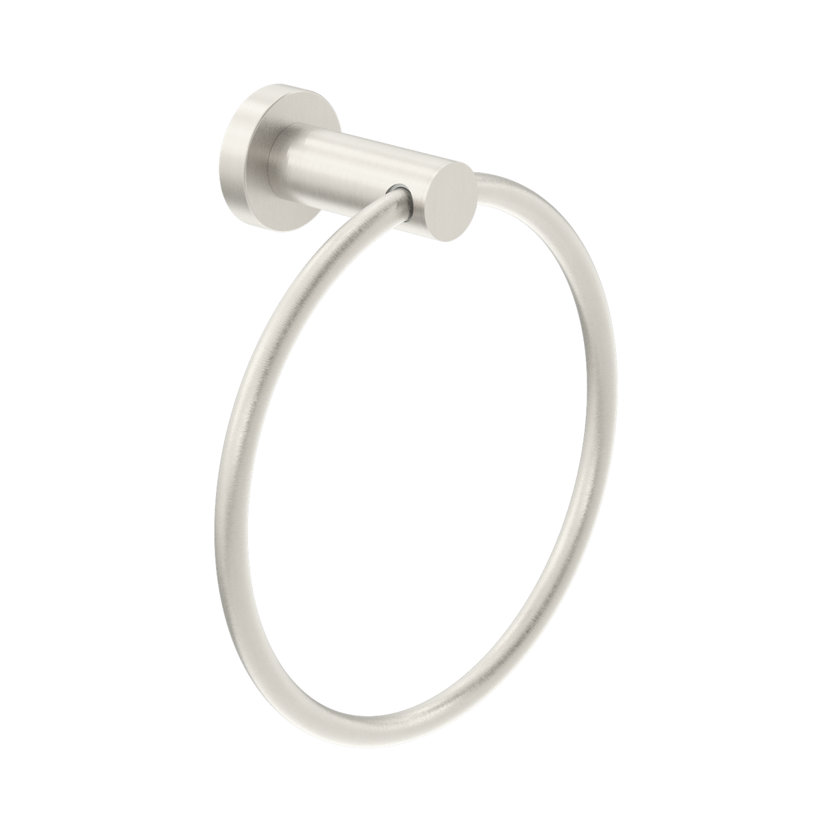 An image of Nero Tapware Classic Hand Towel Ring Brushed Nickel