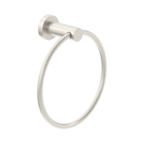 An image of Nero Tapware Classic Hand Towel Ring Brushed Nickel