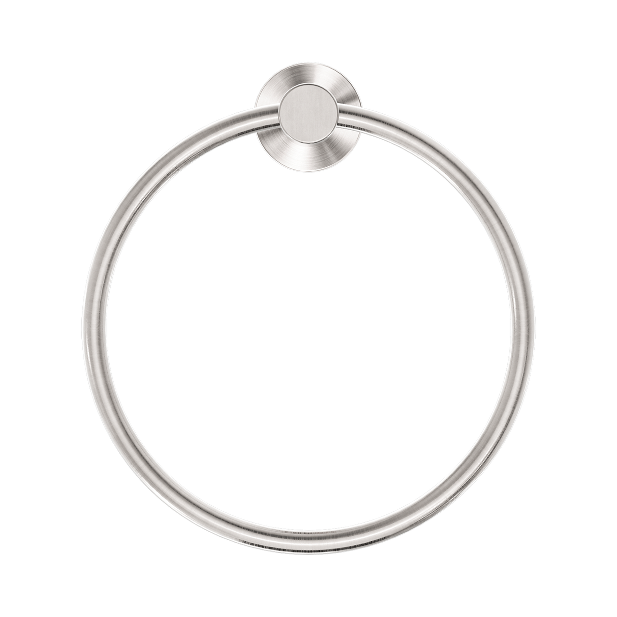 An image of Nero Tapware Classic Hand Towel Ring Brushed Nickel