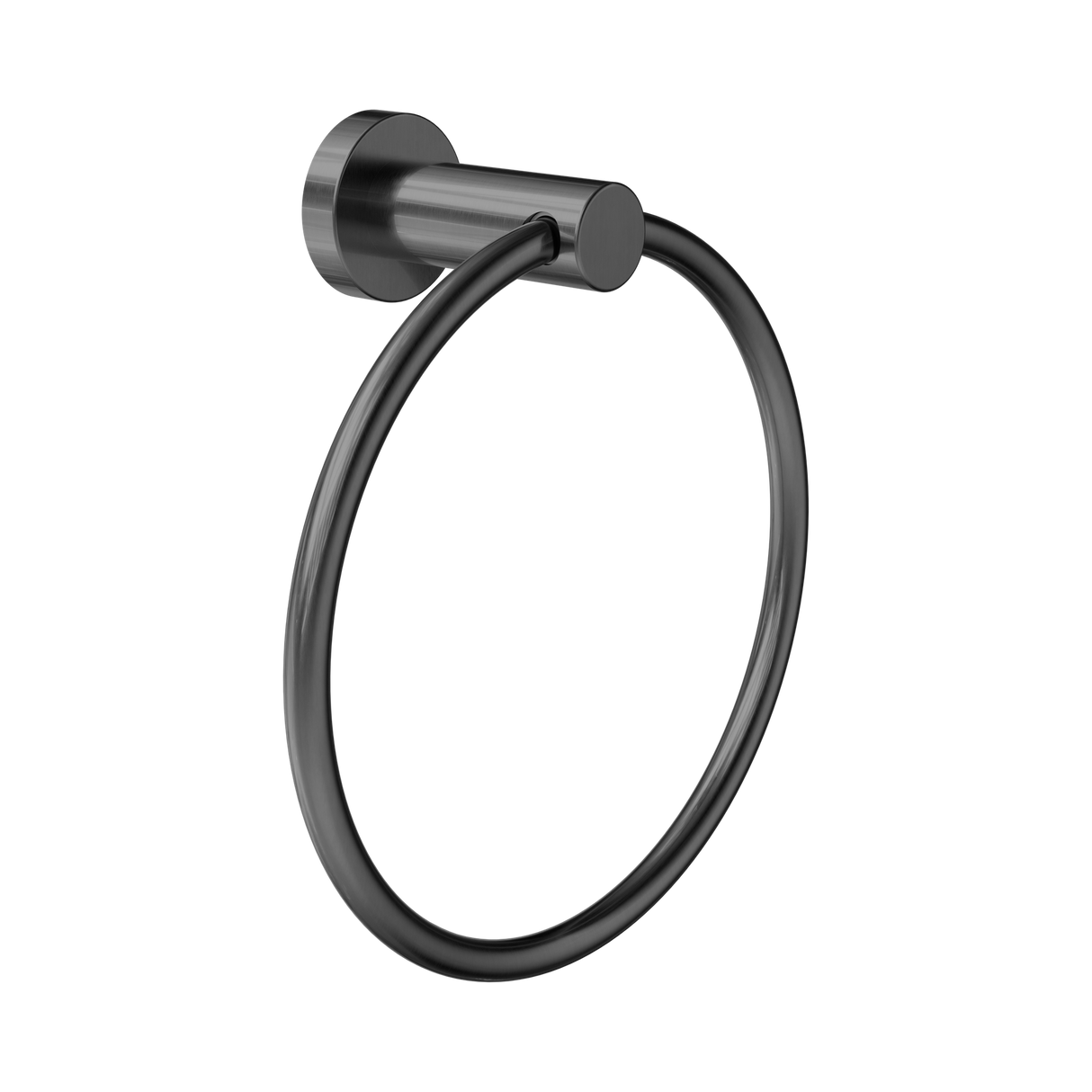An image of Nero Tapware Dolce II Hand Towel Ring Gun Metal