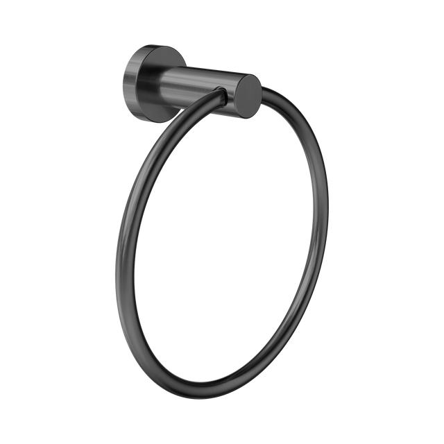 An image of Nero Tapware Dolce II Hand Towel Ring Gun Metal