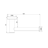 A line drawing of Nero Tapware Dolce II Toilet Roll Holder Brushed Gold