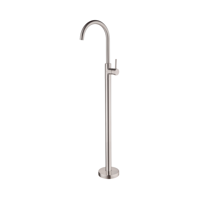An image of Nero Tapware Mecca Freestanding Bath Mixer Brushed Nickel