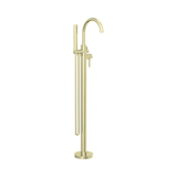An image of Nero Tapware Mecca Round Freestanding Mixer With Hand Shower Brushed Gold