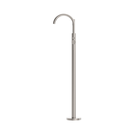 An image of Nero Tapware Mecca Round Freestanding Mixer With Hand Shower Brushed Nickel