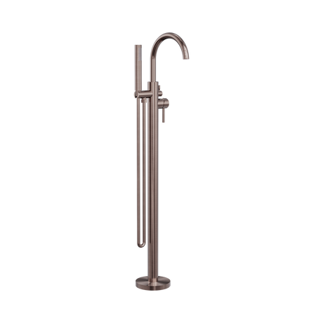 An image of Nero Tapware Mecca Round Freestanding Mixer With Hand Shower Brushed Bronze