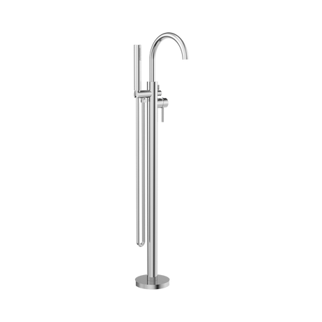 An image of Nero Tapware Mecca Round Freestanding Mixer With Hand Shower Chrome
