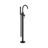 An image of Nero Tapware Mecca Round Freestanding Mixer With Hand Shower Matte Black