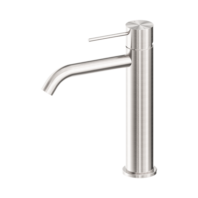 An image of Nero Tapware Mecca Mid Tall Basin Mixer Brushed Nickel
