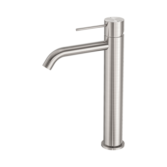 An image of Nero Tapware Mecca Tall Basin Mixer Brushed Nickel
