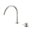 An image of Nero Tapware Mecca Hob Bath/Kitchen Mixer Set Arc Spout Brushed Nickel