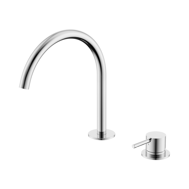 An image of Nero Tapware Mecca Hob Bath/Kitchen Mixer Set Arc Spout Chrome