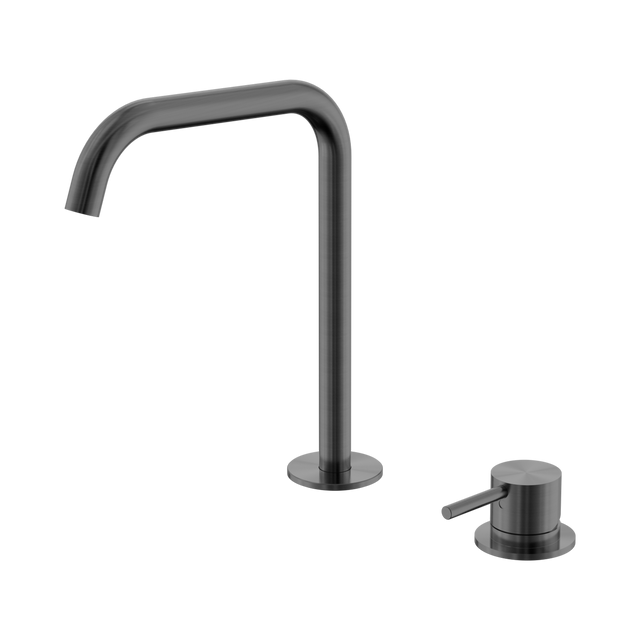 An image of Nero Tapware Mecca Hob Bath/Kitchen Mixer Set Edge Spout Gun Metal