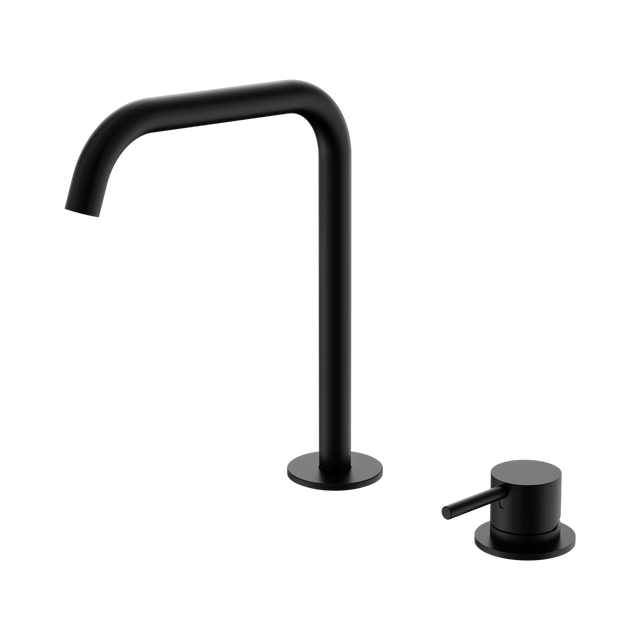 An image of Nero Tapware Mecca Hob Bath/Kitchen Mixer Set Edge Spout Matte Black