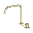 An image of Nero Tapware Mecca Hob Bath/Kitchen Mixer Set Edge Spout II Brushed Gold
