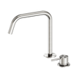 An image of Nero Tapware Mecca Hob Bath/Kitchen Mixer Set Edge Spout II Brushed Nickel