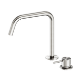 An image of Nero Tapware Mecca Hob Bath/Kitchen Mixer Set Edge Spout II Brushed Nickel