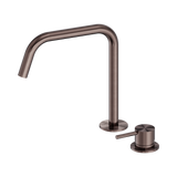 An image of Nero Tapware Mecca Hob Bath/Kitchen Mixer Set Edge Spout II Brushed Bronze