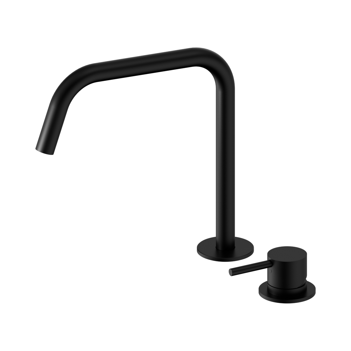 An image of Nero Tapware Mecca Hob Bath/Kitchen Mixer Set Edge Spout II Matte Black
