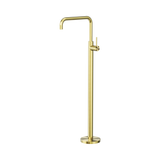 An image of Nero Tapware Mecca Freestanding Bath Mixer Square Shape Brushed Gold