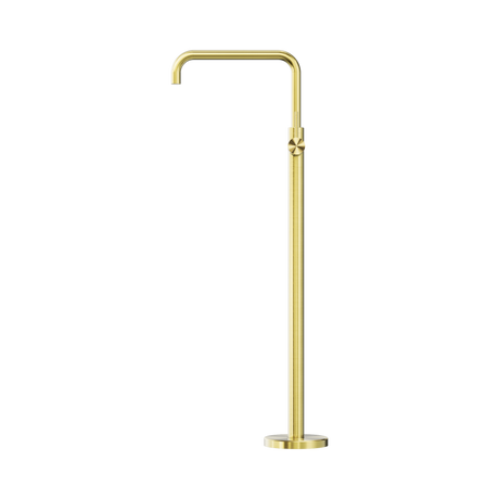 An image of Nero Tapware Mecca Freestanding Bath Mixer Square Shape Brushed Gold