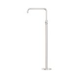 An image of Nero Tapware Mecca Freestanding Bath Mixer Square Shape Brushed Nickel