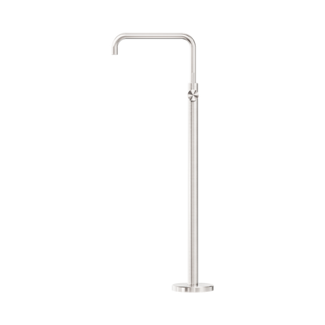 An image of Nero Tapware Mecca Freestanding Bath Mixer Square Shape Brushed Nickel