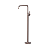 An image of Nero Tapware Mecca Freestanding Bath Mixer Square Shape Brushed Bronze