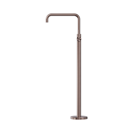 An image of Nero Tapware Mecca Freestanding Bath Mixer Square Shape Brushed Bronze