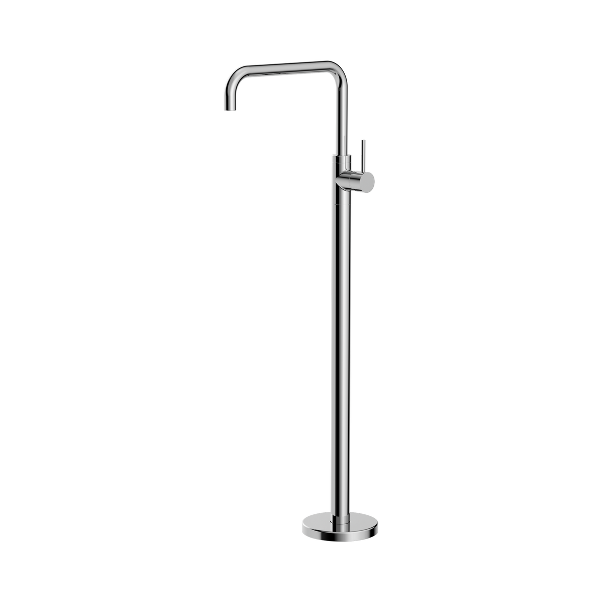 An image of Nero Tapware Mecca Freestanding Bath Mixer Square Shape Chrome