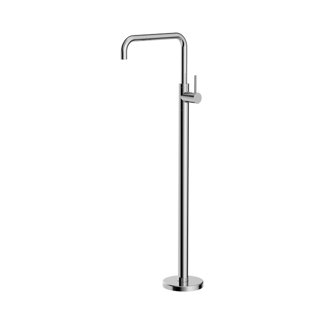 An image of Nero Tapware Mecca Freestanding Bath Mixer Square Shape Chrome