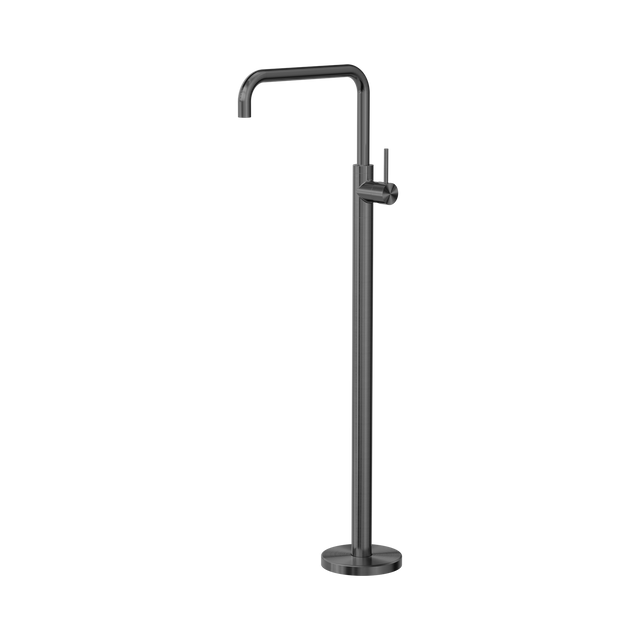 An image of Nero Tapware Mecca Freestanding Bath Mixer Square Shape Gun Metal