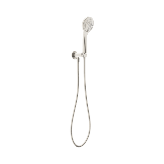An image of Nero Tapware Mecca Shower On Bracket With Air Shower Brushed Nickel