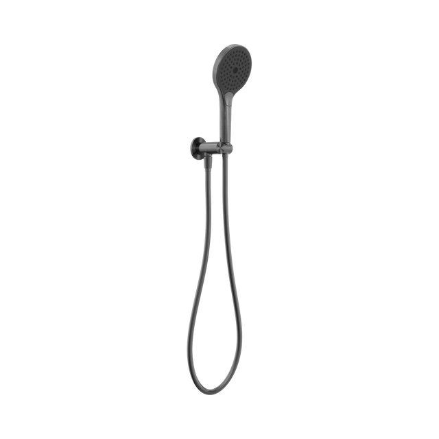 An image of Nero Tapware Mecca Shower On Bracket With Air Shower II Gun Metal