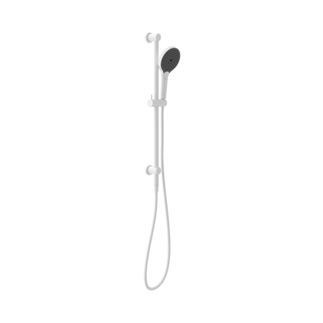An image of Nero Tapware Mecca Shower Rail With Air Shower II Matte White