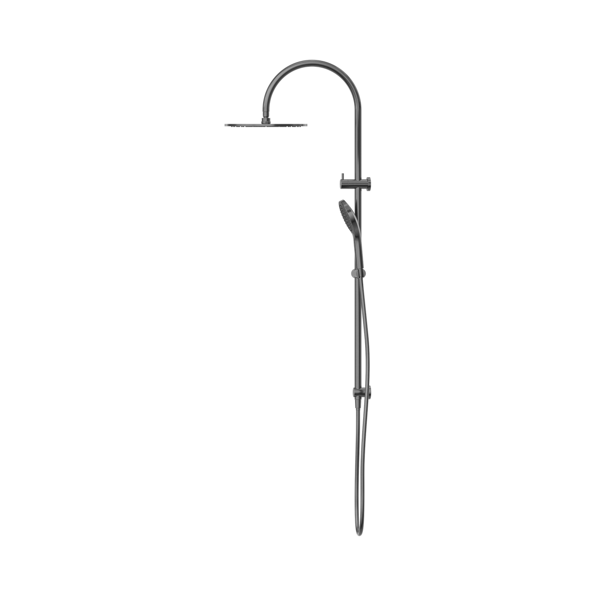 An image of Nero Tapware Mecca Twin Shower With Air Shower II Gun Metal