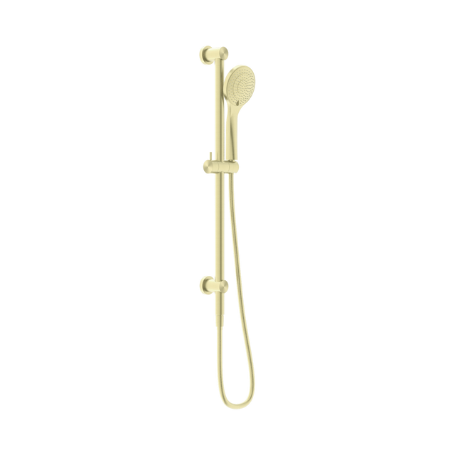 An image of Nero Tapware Mecca Shower Rail With Air Shower Brushed Gold