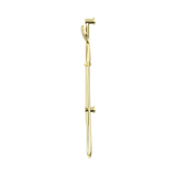 An image of Nero Tapware Mecca Shower Rail With Air Shower Brushed Gold