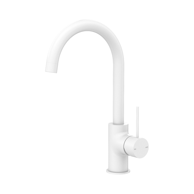 An image of Nero Tapware Mecca Kitchen Mixer Matte White