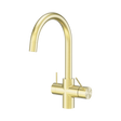 An image of Nero Tapware Mecca 3 Way Filtered Mixer Tap Brushed Gold